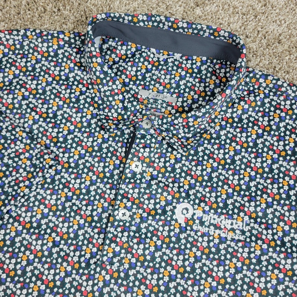 Swannies Golf Mens XL Multicolor AOP Floral Performance Stretch Polo SS